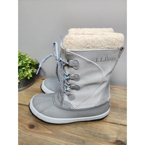 Women’s L.L. Bean Duck boots Gray Blue Insulated Snow size 6M 284882 - Picture 5 of 11